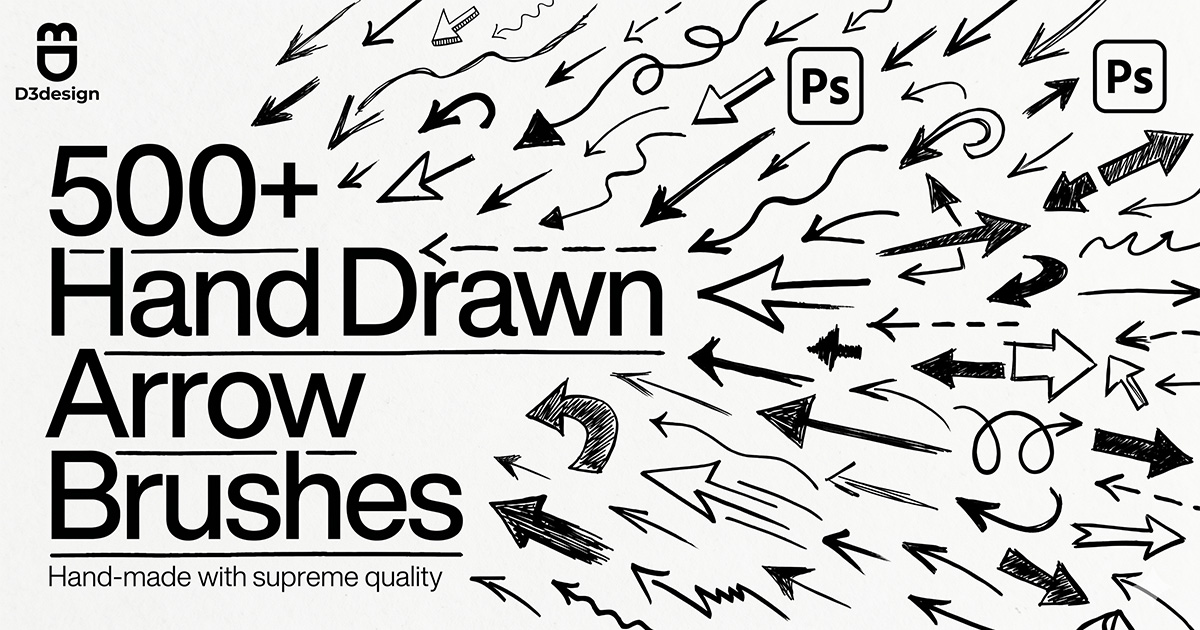 500 Brush Mẫu Mũi Tên Photoshop Cực Đẹp Dành Cho Designer