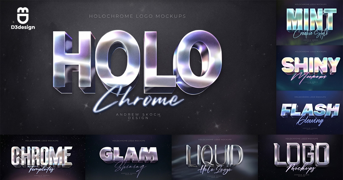 Tải Gói Text Effect Holo Chrome Siêu Đẹp Dành Cho Designer 