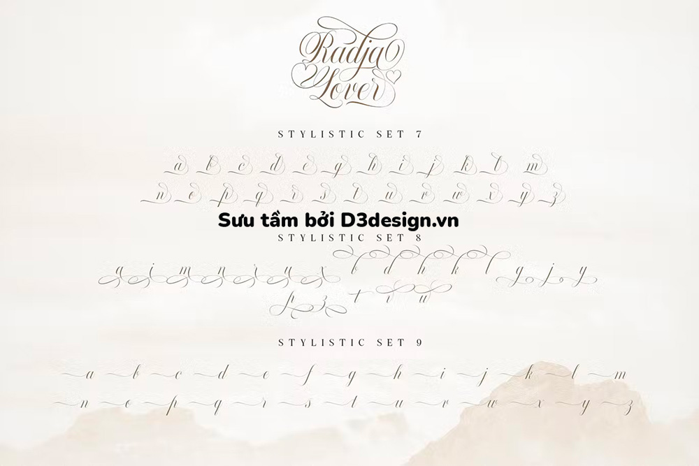 Radja Lover Script font Việt hóa: Radja Lover Script font Việt hóa đã chính thức có mặt tại Việt Nam với những tính năng tuyệt vời. Với đường nét thanh thoát, phong cách hiện đại và đầy tình cảm, Radja Lover Script font Việt hóa hứa hẹn sẽ làm thỏa mãn mọi thị hiếu của bạn. Không chỉ là một phông chữ mà còn là một tác phẩm nghệ thuật thực sự.