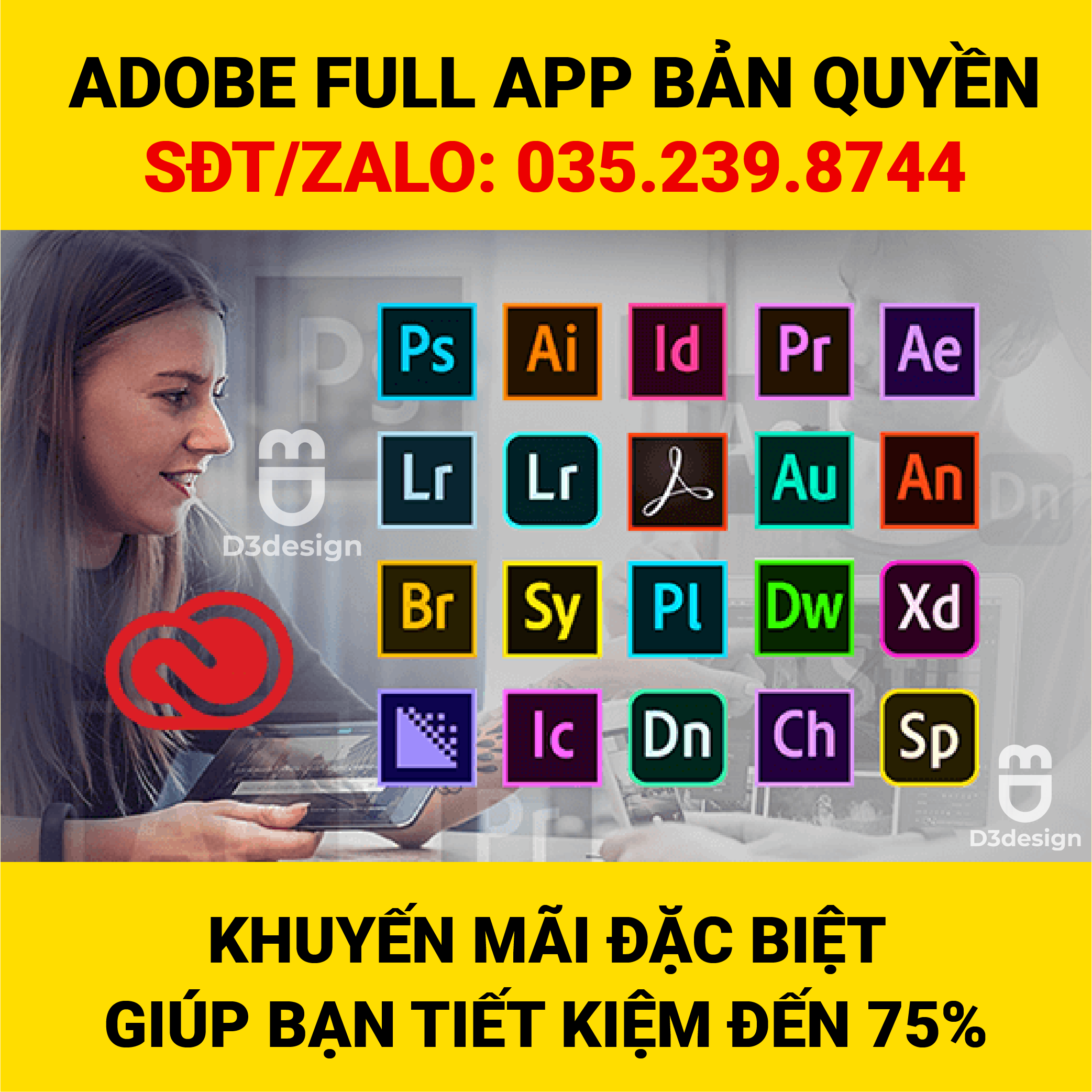  Mua Adobe Bản Quyền Full App Giá Rẻ (-75%)
