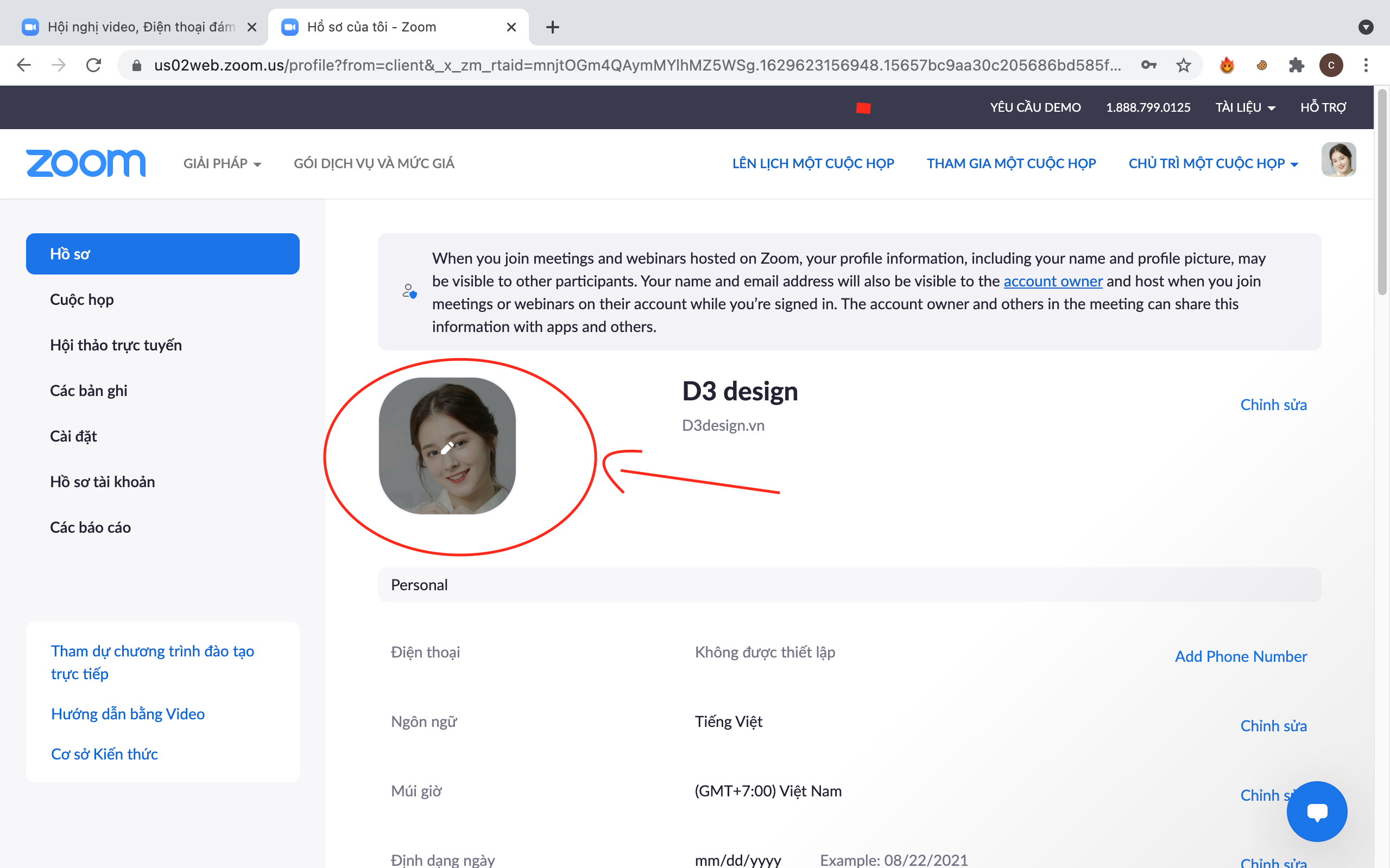 D3Design  Cách đổi ảnh đại diện Zoom trên điện thoại và máy tính cực dễ