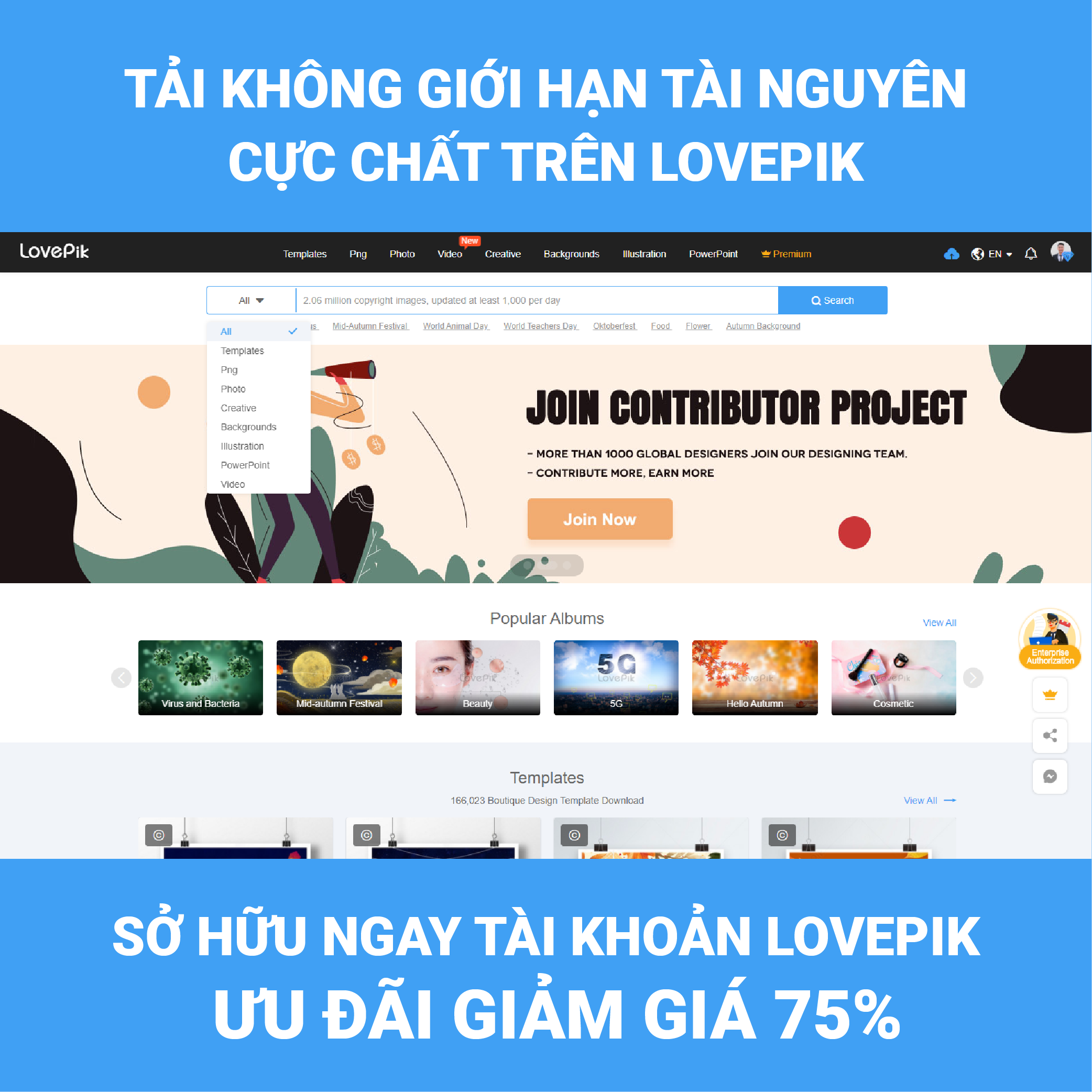 Mua tài khoản Lovepik Premium giá rẻ nhất
