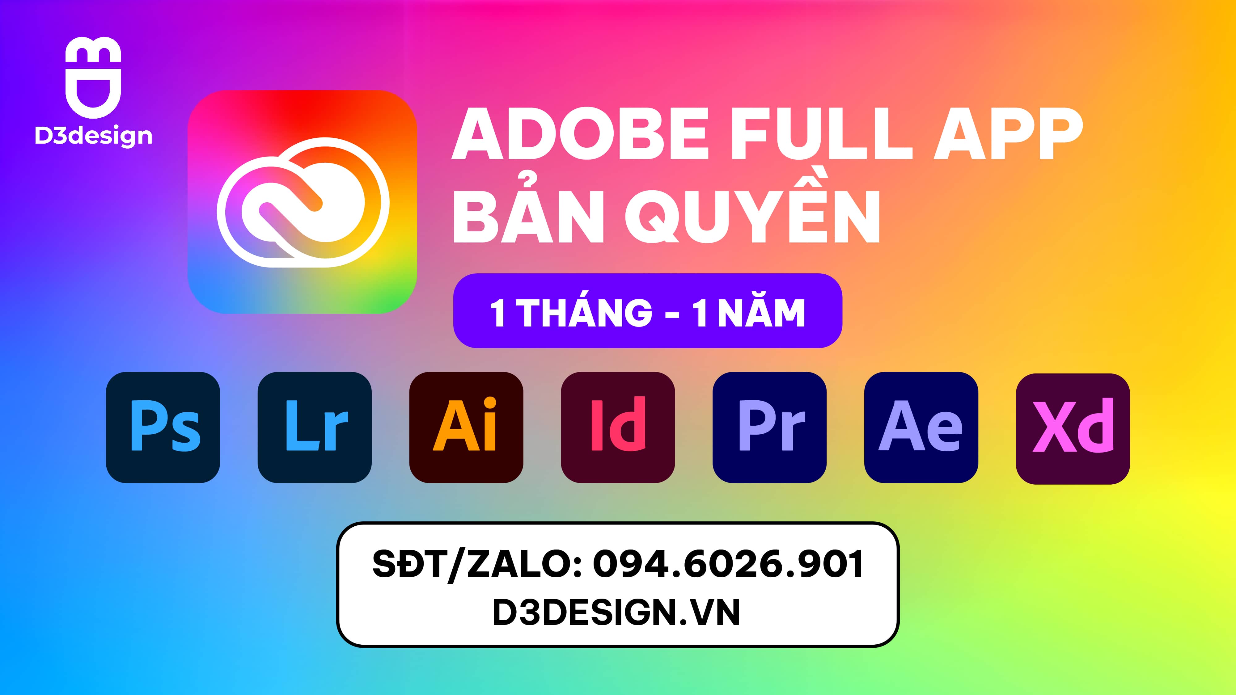 D3Design - Mua Adobe Bản Quyền Full App Giá Rẻ (-80%)