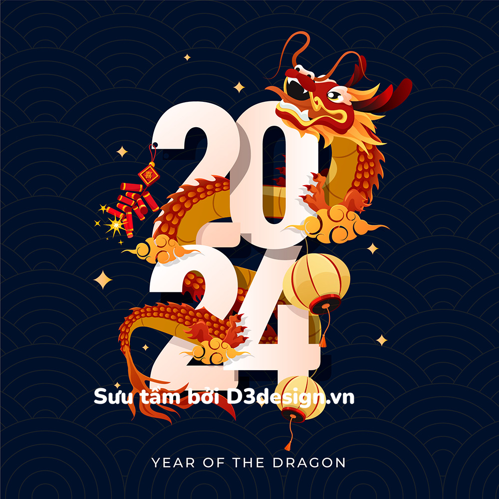 D3Design - Tải 10 Vector Họa Tiết Con Rồng Cực Đẹp Đón Chào Năm Mới 2024